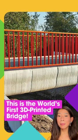 Did you know it’s possible to 3D print a concrete bridge? 🌉 There are SO many wonderful uses of 3D printing! Building this bridge using a 3D printer ALSO reduced materials used/was